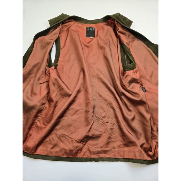 XOE New York Suede Leather Vest Vintage Green Vest Jacket Pockets Size Large - Picture 5 of 16